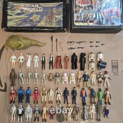 Vintage Star Wars Kenner Lot 55 Figures Accessories Darth Vader Storage Case