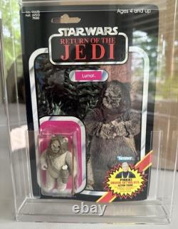Vintage Star Wars LUMAT Ewok Return of the Jedi 79 Back With AFA Style Case ROTJ