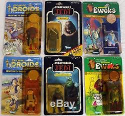 Vintage Star Wars Lot of 6 Figures ROTJ Droids Ewoks Logray NO RESERVE NR