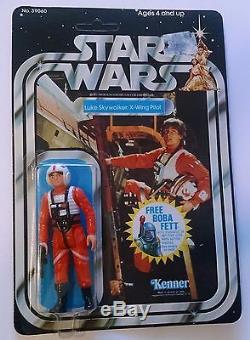 Vintage Star Wars Luke Skywalker X-Wing Pilot 20 Back MOC AFA Unpunched