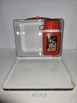 Vintage Star Wars Metal Lunchbox with Thermos 1977 Aladdin C-3PO R2-D2