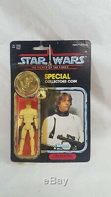 Vintage Star Wars POTF 92 Back Luke Skywalker Stormtrooper MOC last 17 see Desc