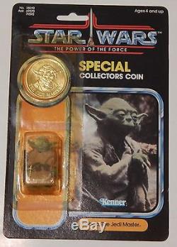 Vintage Star Wars POTF Kenner Yoda with coin 1984 Power of the force