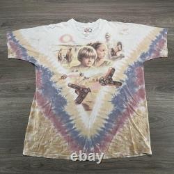 Vintage Star Wars Phantom Menace Shirt Mens XXL Tie Dye AOP Pod Racing Anikan