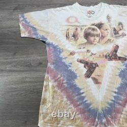 Vintage Star Wars Phantom Menace Shirt Mens XXL Tie Dye AOP Pod Racing Anikan