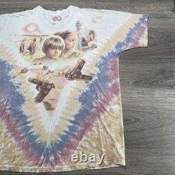 Vintage Star Wars Phantom Menace Shirt Mens XXL Tie Dye AOP Pod Racing Anikan