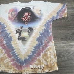 Vintage Star Wars Phantom Menace Shirt Mens XXL Tie Dye AOP Pod Racing Anikan