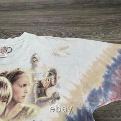 Vintage Star Wars Phantom Menace Shirt Mens XXL Tie Dye AOP Pod Racing Anikan