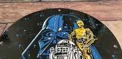 Vintage Star Wars Porcelain Darth Vader Graphic Movie Entertainment Ad Sign