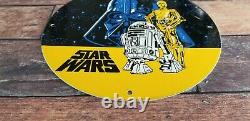 Vintage Star Wars Porcelain Darth Vader Graphic Movie Entertainment Ad Sign