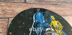 Vintage Star Wars Porcelain Darth Vader Graphic Movie Entertainment Ad Sign