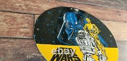 Vintage Star Wars Porcelain Darth Vader Graphic Movie Entertainment Ad Sign