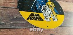 Vintage Star Wars Porcelain Darth Vader Graphic Movie Entertainment Ad Sign