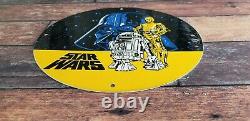 Vintage Star Wars Porcelain Darth Vader Graphic Movie Entertainment Ad Sign