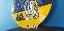 Vintage Star Wars Porcelain Darth Vader R2d2 C-3po Movie Ad Service Sign