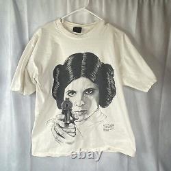 Vintage Star Wars Princess Leia Pointillism Shirt Mens XL MADE IN THE USA