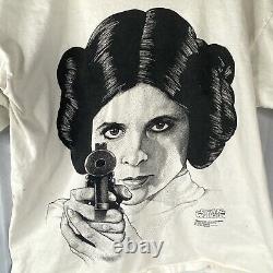 Vintage Star Wars Princess Leia Pointillism Shirt Mens XL MADE IN THE USA