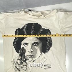 Vintage Star Wars Princess Leia Pointillism Shirt Mens XL MADE IN THE USA