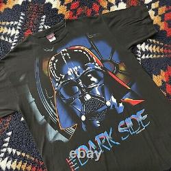 Vintage Star Wars Rare Darth Vader 1996 The Dark Side Big Print Shirt Size XL