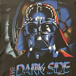 Vintage Star Wars Rare Darth Vader 1996 The Dark Side Big Print Shirt Size XL