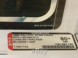 Vintage Star Wars Rotj 45 Back Luke Skywalker Blonde Hair Afa 80+ (80/85/80) Moc