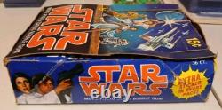 Vintage Star Wars Series 1 (Blue) Empty Display Box 1977 Topps & Bonus Wrapper