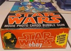 Vintage Star Wars Series 1 (Blue) Empty Display Box 1977 Topps & Bonus Wrapper