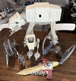 Vintage Star Wars Ship Lot Of 5 1997 AT-AT Walker Toy Missing Parts 1982 AT-ST