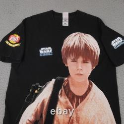 Vintage Star Wars Shirt Mens XL Black Anakin Darth Vader 1999 Promo Episode I