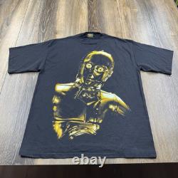 Vintage Star Wars Shirt Mens XL Black C3PO Changes Movie Promo 1995 USA 90s Tee