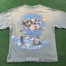 Vintage Star Wars Shirt Mens XL Blue 90S All Over Print Single Stitch USA Tee