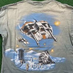 Vintage Star Wars Shirt Mens XL Blue 90S All Over Print Single Stitch USA Tee