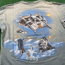 Vintage Star Wars Shirt Mens XL Blue 90S All Over Print Single Stitch USA Tee