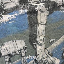 Vintage Star Wars Shirt Mens XL Blue 90S All Over Print Single Stitch USA Tee
