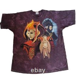 Vintage Star Wars T Shirt XXL Queen Amidala Padme Purple Tie Die Double Stitch