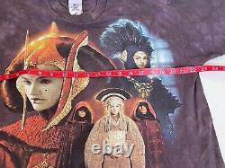 Vintage Star Wars T Shirt XXL Queen Amidala Padme Purple Tie Die Double Stitch
