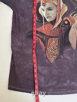 Vintage Star Wars T Shirt XXL Queen Amidala Padme Purple Tie Die Double Stitch