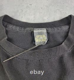 Vintage Star Wars T-shirt Black Faded 90s Changes Made In USA sz L