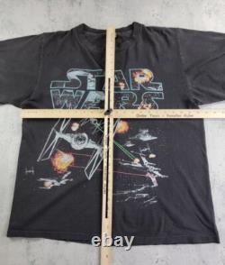 Vintage Star Wars T-shirt Black Faded 90s Changes Made In USA sz L