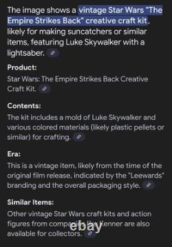 Vintage Star Wars The Empire Strikes Back creative craft kit suncatcher