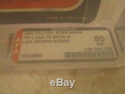 Vintage Star Wars Tri Logo / Palitoy Leia Bespin AFA 80