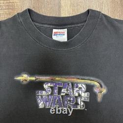 Vintage Star Wars Tusken Raider 1996 Faded Black T Shirt Size Large RARE