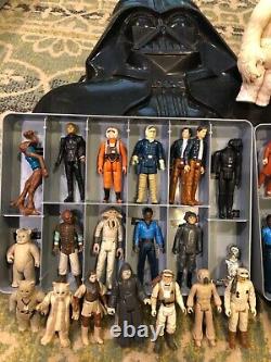 Vintage Star Wars action figure and cases lot
