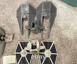 Vtg 1979-83 Star Wars Vehicle Tie Fighter, Slave 1, At-ST, Millennium Falcon