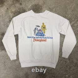 Vtg 1986 STAR TOURS Disneyland Sweatshirt Star Wars Raglan Promo Disney USA M