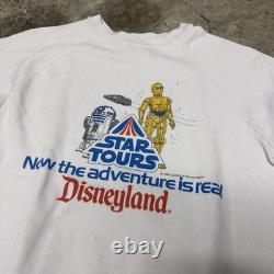 Vtg 1986 STAR TOURS Disneyland Sweatshirt Star Wars Raglan Promo Disney USA M