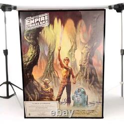 Vtg Star Wars Empire Strikes Back Movie Poster Signed By Hamill & Kenny Baker