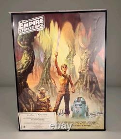 Vtg Star Wars Empire Strikes Back Movie Poster Signed By Hamill & Kenny Baker