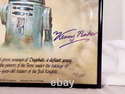 Vtg Star Wars Empire Strikes Back Movie Poster Signed By Hamill & Kenny Baker