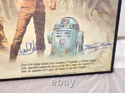Vtg Star Wars Empire Strikes Back Movie Poster Signed By Hamill & Kenny Baker